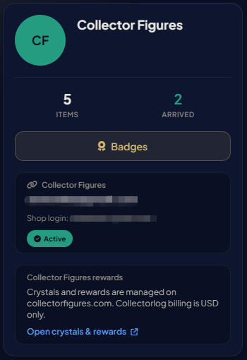 Collector Figures connection section in the connected state